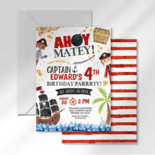 Pirate Birthday Invitation Kaart
