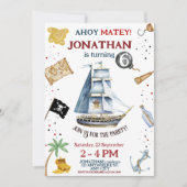 Pirate Birthday Invitation Kaart (Voorkant)