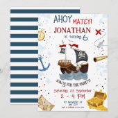 Pirate Birthday Invitation Kaart (Voorkant / Achterkant)