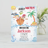 Pirate Birthday Invitation Kaart (Staand voorkant)
