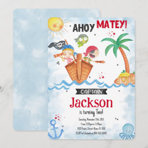 Pirate Birthday Invitation Kaart