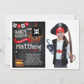 Pirate Birthday Invitation met foto Kaart (Voorkant)