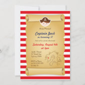 Pirate Birthday Invitation - Vertical Kaart (Voorkant)