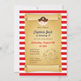 Pirate Birthday Invitation - Vertical Kaart