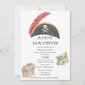 Pirate Birthday Invitation (Waterverf) Kaart (Voorkant)