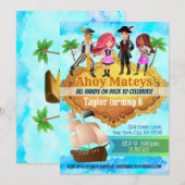Pirate Birthday Invitations Kaart (Voorkant / Achterkant)