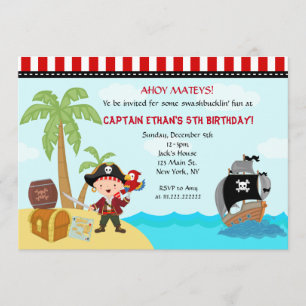 Pirate Birthday Invitations Kaart