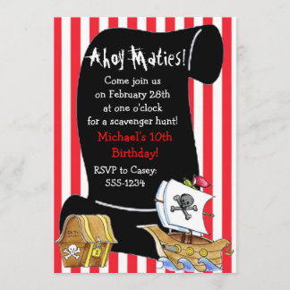 Pirate Birthday Invitations Kaart