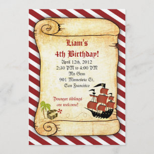 Pirate Birthday Invitations Kaart