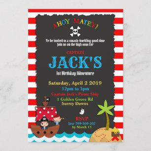 Pirate Birthday Invitations Pirate Party Boy Kaart