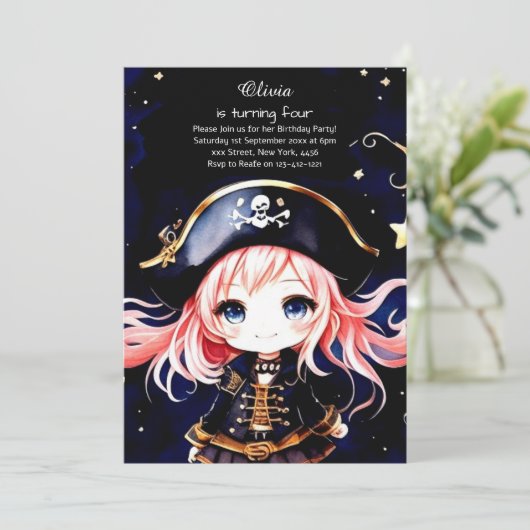 Pirate Birthday Kaart (Staand voorkant)