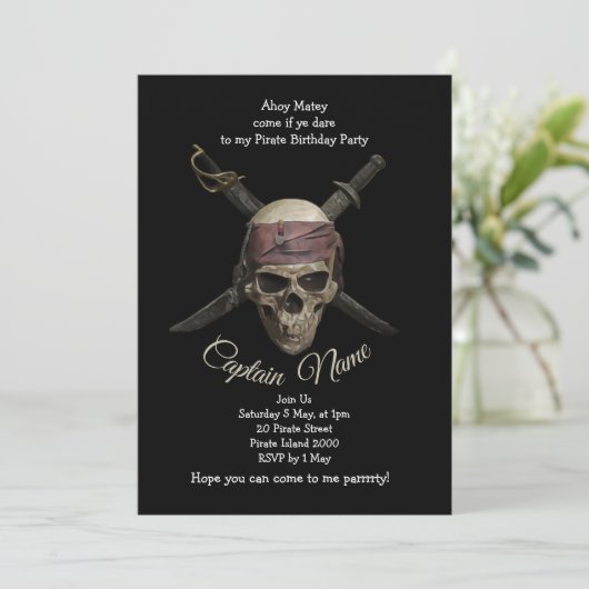 Pirate Birthday Kaart (Staand voorkant)