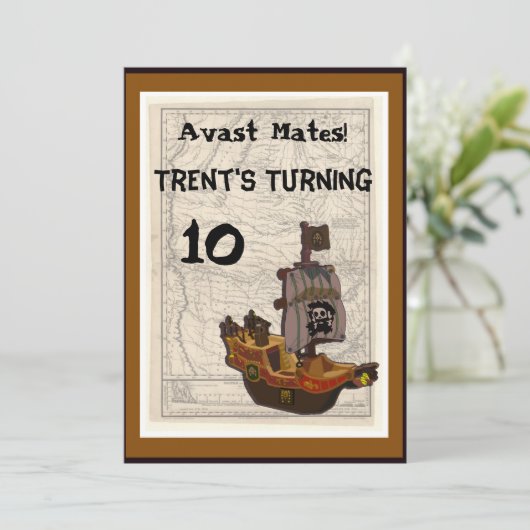 Pirate Birthday Kaart (Staand voorkant)