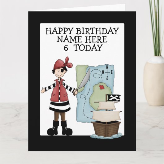 Pirate Birthday Kaart (Voorkant)