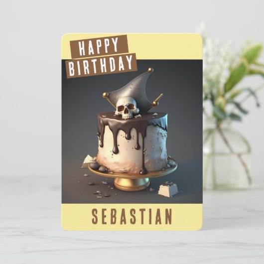 Pirate Birthday Kaart (Staand voorkant)
