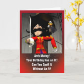 Pirate Birthday Kaart (Gele Bloem)