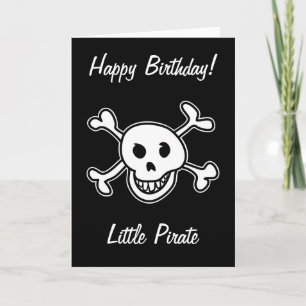 Pirate Birthday-kaart met grappige schedel en bott Kaart