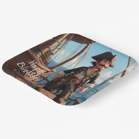 Pirate Birthday Papieren Bordje (Gebogen)