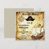 Pirate Birthday Parrty! Kaart (Voorkant / Achterkant)