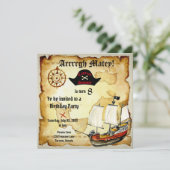 Pirate Birthday Parrty! Kaart (Staand voorkant)