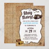 Pirate Birthday Party Adventure Treasure Map Kaart (Voorkant / Achterkant)