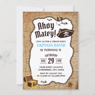 Pirate Birthday Party Adventure Treasure Map Kaart