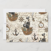  Pirate Birthday Party Ahoy Matey Map Foto Kaart (Achterkant)