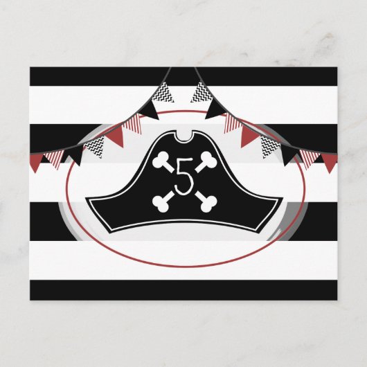 Pirate Birthday Party Briefkaart Uitnodigen (Voorkant)