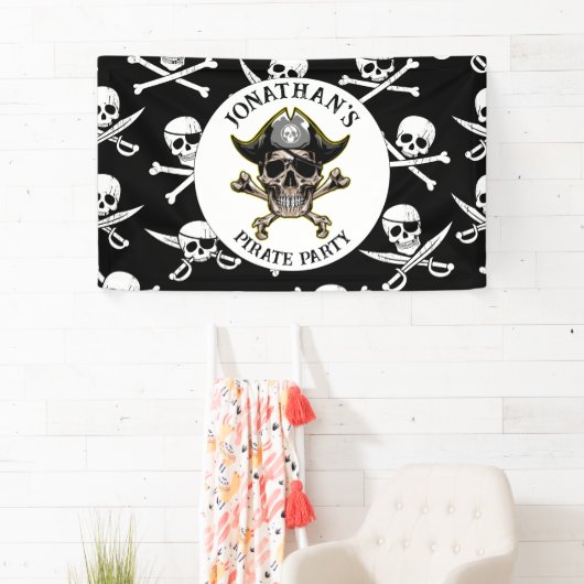 Pirate Birthday Party Cross Botten Spandoek (Insitu)
