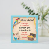 Pirate Birthday Party en Treasure Hunt Kaart (Staand voorkant)