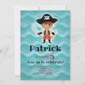 Pirate Birthday Party Invitation Boys Kaart (Voorkant)