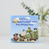 Pirate Birthday Party Invitation Child Kaart (Staand voorkant)