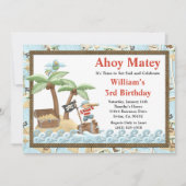 Pirate Birthday Party Invitation Kaart (Voorkant)