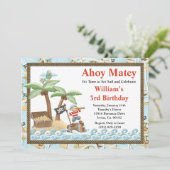 Pirate Birthday Party Invitation Kaart (Staand voorkant)