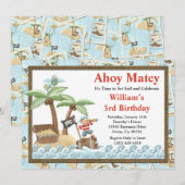 Pirate Birthday Party Invitation Kaart (Voorkant / Achterkant)