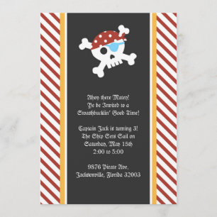 Pirate Birthday Party Invitation Kaart