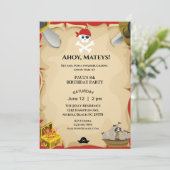 Pirate Birthday Party Invitation Kaart (Staand voorkant)