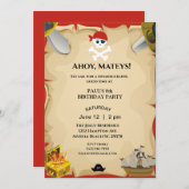 Pirate Birthday Party Invitation Kaart (Voorkant / Achterkant)