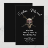 Pirate Birthday Party Invitation Kaart (Voorkant / Achterkant)