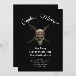 Pirate Birthday Party Invitation Kaart