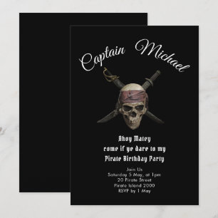 Pirate Birthday Party Invitation Kaart