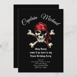 Pirate Birthday Party Invitation Kaart