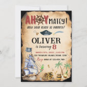 Pirate Birthday Party Invitation Kaart (Voorkant)