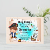 Pirate Birthday Party Invitation Kaart (Staand voorkant)