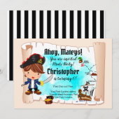 Pirate Birthday Party Invitation Kaart (Voorkant / Achterkant)