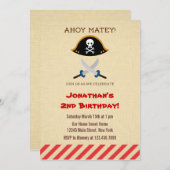 Pirate Birthday Party Invitation Kaart (Voorkant / Achterkant)