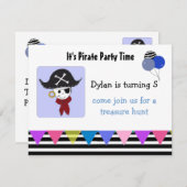Pirate Birthday Party Invitation Kaart (Voorkant / Achterkant)