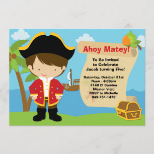 Pirate Birthday Party Invitation Kaart