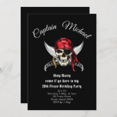Pirate Birthday Party Invitation Kaart (Voorkant / Achterkant)