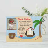 Pirate Birthday Party Invitation Kaart (Staand voorkant)